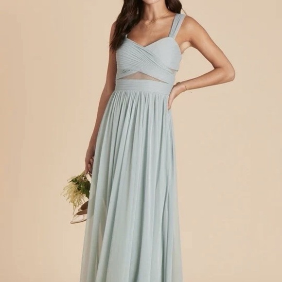Birdy Grey Dresses & Skirts - NWT Birds Grey Elsye Dress XS Sage Mesh Formal Prom Bridal Gown
